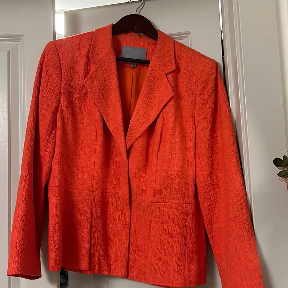 Tangerine Color Classiques Entier 100% Cotton Blazer. Size XL.